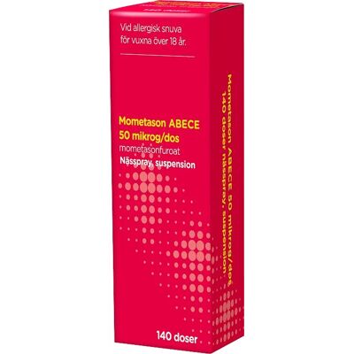 Mometason ABECE Nässpray suspension 50 µg/dos 140 doser Mometason ABECE Nässpray suspension 50 µg/dos 140 doser