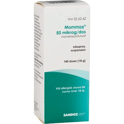 Mommox nässpray 50 µg/dos 140 doser Mommox nässpray 50 µg/dos 140 doser