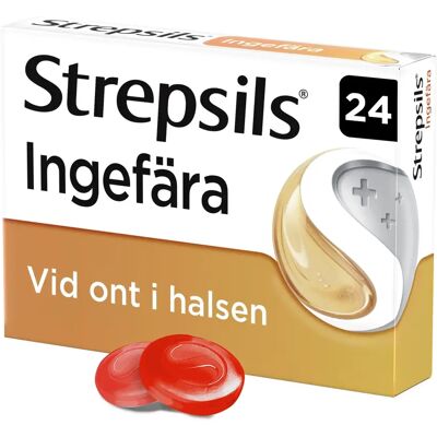 Strepsils Ingefära sugtablett 24 st Strepsils Ingefära sugtablett 24 st