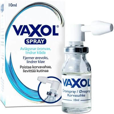 Vaxol Örspray - Förebygger och avlägsnar öronsmörj - Lindrar klåda - 10ml Vaxol Örspray - Förebygger och avlägsnar öronsmörj - Lindrar klåda - 10ml