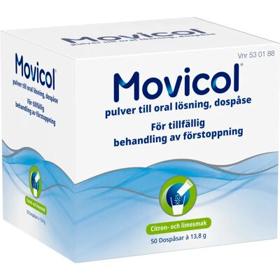 Movicol Pulver till oral lösning i dospåse 50 st Movicol Pulver till oral lösning i dospåse 50 st
