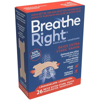 Breathe Right Näsplåster Extra Stark Beige 26 st Breathe Right Näsplåster Extra Stark Beige 26 st