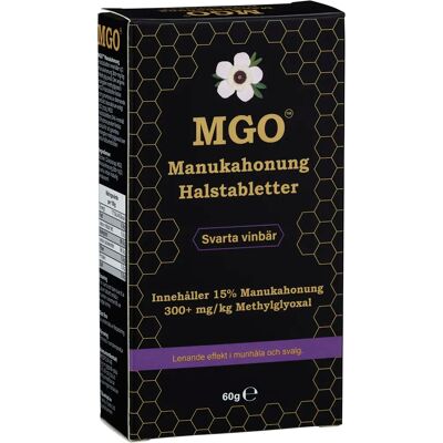 MGO Manukahonung 300+ Halstabletter Svarta Vinbär 60 g MGO Manukahonung 300+ Halstabletter Svarta Vinbär 60 g