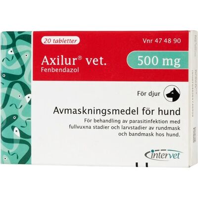 Axilur vet. tablett för hund 500 mg 20 st Axilur vet. tablett för hund 500 mg 20 st