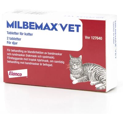 Milbemax vet. för katter tablett 2 st Milbemax vet. för katter tablett 2 st