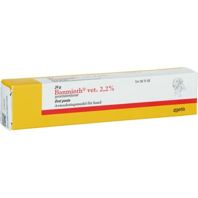 Banminth vet. Oral pasta i tub 2,2% för hund 24g Banminth vet. Oral pasta i tub 2,2% för hund 24g