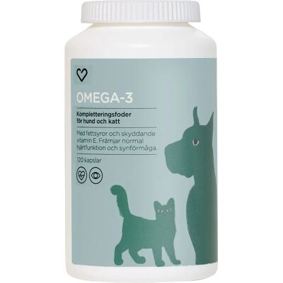Hjärtats Omega-3 för hund och katt 120 kapslar Hjärtats Omega-3 för hund och katt 120 kapslar