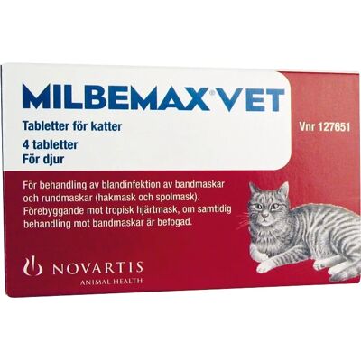 Milbemax vet. för katter tablett 4 st Milbemax vet. för katter tablett 4 st