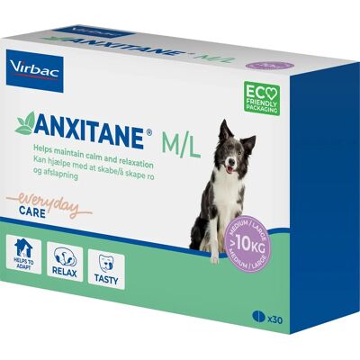 Virbac Anxitane 30 Tuggtabletter för medelstora/stora hundar - Stresslindring Virbac Anxitane 30 Tuggtabletter för medelstora/stora hundar - Stresslindring