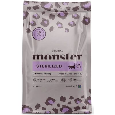 Monster Cat Original Sterilized Chicken/Turkey 2 kg Monster Cat Original Sterilized Chicken/Turkey 2 kg