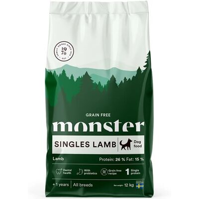 Monster Dog Grain Free Singles Lamb 12 kg Monster Dog Grain Free Singles Lamb 12 kg