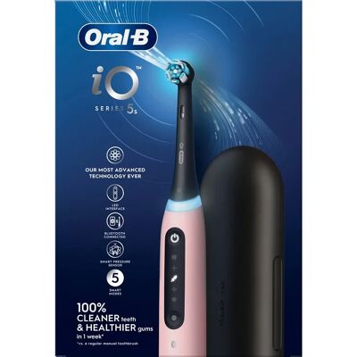 Oral-B iO5 Eltandborste Rosa, 1 Borsthuvud + Resefodral Oral-B iO5 Eltandborste Rosa, 1 Borsthuvud + Resefodral