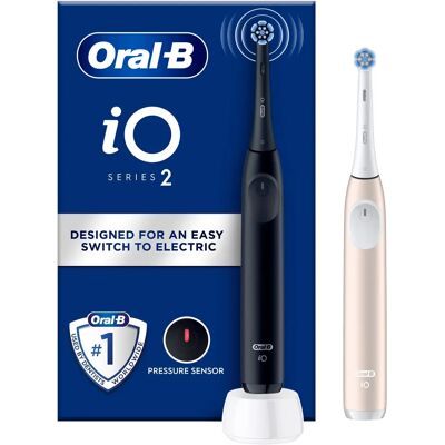 Oral-B iO2 Eltandborste Duo-pack, Svart & Rosa + Resefodral Oral-B iO2 Eltandborste Duo-pack, Svart & Rosa + Resefodral
