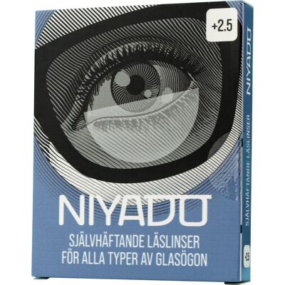 NIYADO Självhäftande Optiska Silikonlinser 1-par +2,5 NIYADO Självhäftande Optiska Silikonlinser 1-par +2,5