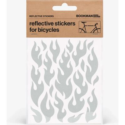 Bookman Reflective Stickers Flames White Bookman Reflective Stickers Flames White