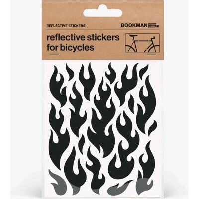 Bookman Reflective Stickers Flames Black Bookman Reflective Stickers Flames Black