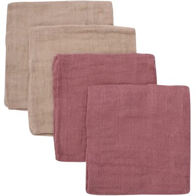PIPPI Cloth Muslin Solid Withered Rose 4-pack PIPPI Cloth Muslin Solid Withered Rose 4-pack