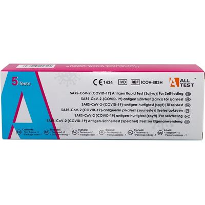 AllTest Antigen Saliv Självtest SARS-CoV-2-COVID-19 5-pack AllTest Antigen Saliv Självtest SARS-CoV-2-COVID-19 5-pack