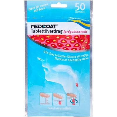 Medcoat Tablettöverdrag, Jordgubbsmak, 50 st Medcoat Tablettöverdrag, Jordgubbsmak, 50 st