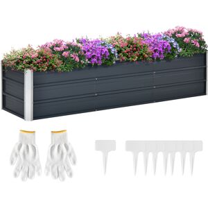 Tildasstore Odlingslåda järn med växtskyltar och handskar 183x47x40 cm