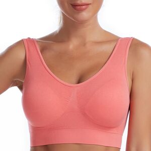singwing Sexig dam BH Plus Size Sömlös Andas BH Tråd Gratis Bralette Underkläder Bekväm Active Vadderad BH Crop Top 4XL vattenmelon röd färg