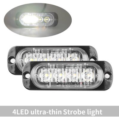 YJMP Auto Parts 4 led stroboskop sidovarningsljus stroboskop galler blinkande ljusbalk Bil lastbil Fyrlampa bärnsten gul vit trafikljus 12V - 24V 2 PCS YJMP Auto Parts 4 led stroboskop sidovarningsljus stroboskop galler blinkande ljusbalk Bil lastbil Fyrlampa bärnsten gul vit trafikljus 12V - 24V 2 PCS
