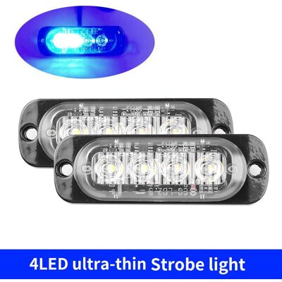 YJMP Auto Parts 4 led stroboskop sidovarningsljus stroboskop galler blinkande ljusbalk Bil lastbil Fyrlampa bärnsten gul vit trafikljus 12V - 24V 2 PCS YJMP Auto Parts 4 led stroboskop sidovarningsljus stroboskop galler blinkande ljusbalk Bil lastbil Fyrlampa bärnsten gul vit trafikljus 12V - 24V 2 PCS