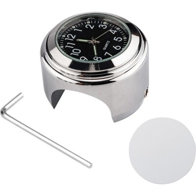 Automobile and motorcycle supplies Universal motorcykelstyre klocka Cykeltermometer Vattentät ersättning för motorcyklar black dial clock silver Automobile and motorcycle supplies Universal motorcykelstyre klocka Cykeltermometer Vattentät ersättning för motorcyklar black dial clock silver