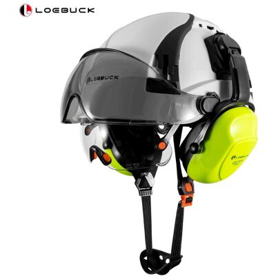 LOEBUCK Security Protection LOEBUCK Skyddshjälm Med Visir Utrustad med interna och externa solskyddsglasögon och bullerdämpande skydd Hörselkåpor Arbete på Höjd Abs vit LOEBUCK Security Protection LOEBUCK Skyddshjälm Med Visir Utrustad med interna och externa solskyddsglasögon och bullerdämpande skydd Hörselkåpor Arbete på Höjd Abs vit