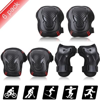 Igeteck Knäskyddssats 6 skyddssats Knäskydd Armbågsskydd Handledsskydd Skyddsutrustning Säkerhet S svart/röd Igeteck Knäskyddssats 6 skyddssats Knäskydd Armbågsskydd Handledsskydd Skyddsutrustning Säkerhet S svart/röd