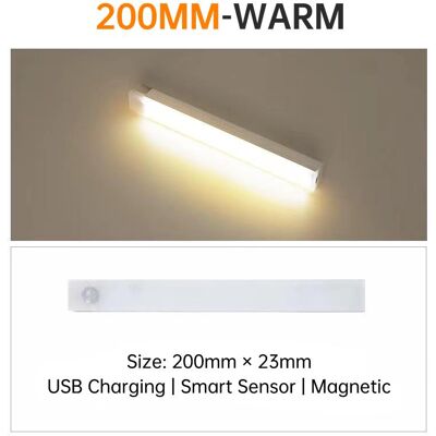 YJMP Super Lighting LED Nattljus 10/20/30/50CM Rörelsesensor USB Uppladdningsbar Ultratunn trådlös garderob Köksskåp Nattlampa 200mm varmvit färg YJMP Super Lighting LED Nattljus 10/20/30/50CM Rörelsesensor USB Uppladdningsbar Ultratunn trådlös garderob Köksskåp Nattlampa 200mm varmvit färg