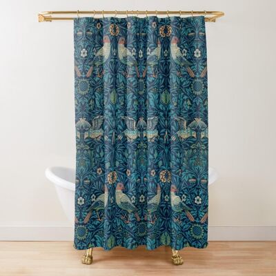 Baifenbai Home Furnishing William Morris Duschdraperi,Grönt Set för Badrum Tungviktstyg Dekorativt Bad Tvättbart W180xH220cm Baifenbai Home Furnishing William Morris Duschdraperi,Grönt Set för Badrum Tungviktstyg Dekorativt Bad Tvättbart W180xH220cm