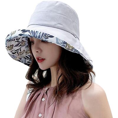 yuyongzhi Sommarhatt med bred brättad bomull Kvinnor Packbar Vändbar blommig buckethatt UV-solskydd Bred brättad sommarstrandmössa Dubbelsidig Floppy Solhattar vit yuyongzhi Sommarhatt med bred brättad bomull Kvinnor Packbar Vändbar blommig buckethatt UV-solskydd Bred brättad sommarstrandmössa Dubbelsidig Floppy Solhattar vit