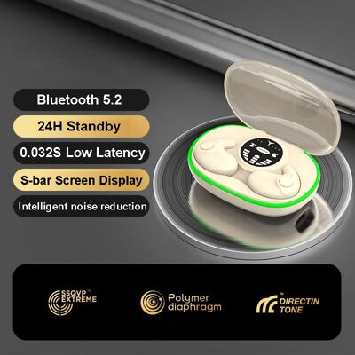 YJMP Electronic Invisible Sleep Earphones Trådlösa Bluetooth 5.3 hörlurar IPX5 Vattentät brusreducerande hörlurar Touch Control Headset khaki YJMP Electronic Invisible Sleep Earphones Trådlösa Bluetooth 5.3 hörlurar IPX5 Vattentät brusreducerande hörlurar Touch Control Headset khaki