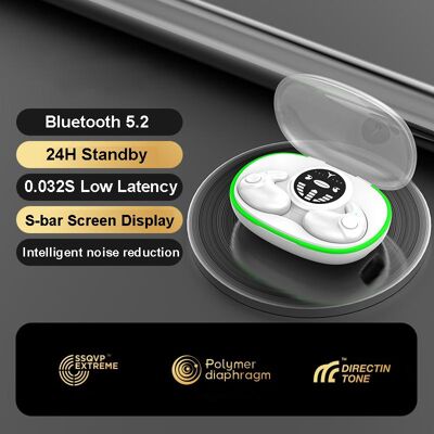 YJMP Electronic Invisible Sleep Earphones Trådlösa Bluetooth 5.3 hörlurar IPX5 Vattentät brusreducerande hörlurar Touch Control Headset vit YJMP Electronic Invisible Sleep Earphones Trådlösa Bluetooth 5.3 hörlurar IPX5 Vattentät brusreducerande hörlurar Touch Control Headset vit