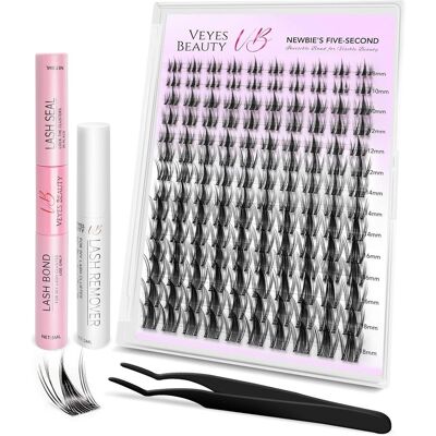 Veyesbeauty Manga Lash Clusters Dramatic Look Dynamic Volume Osynligt Band Långvarigt & Återanvändbart 140 Clusters 8-18mm Lash Kit svart Veyesbeauty Manga Lash Clusters Dramatic Look Dynamic Volume Osynligt Band Långvarigt & Återanvändbart 140 Clusters 8-18mm Lash Kit svart