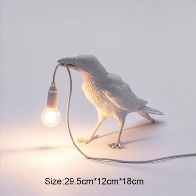 NATAWA Fågel Bordslampa Modern Resin Crow Skrivbordslampa för Vardagsrum Sovrum Ljus Vägglampa Heminredning 1 NATAWA Fågel Bordslampa Modern Resin Crow Skrivbordslampa för Vardagsrum Sovrum Ljus Vägglampa Heminredning 1