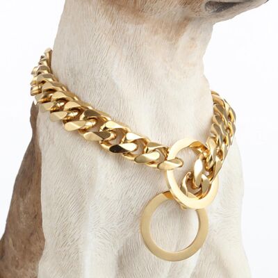 Yiran Furniture 15MM rostfritt stål hundhalsband guldkedja Lyx kubansk länk Hållbar träningskedja för stora hundar Doberman Pitbull Rottweiler 28inch (71cm) -15MM gyllene Yiran Furniture 15MM rostfritt stål hundhalsband guldkedja Lyx kubansk länk Hållbar träningskedja för stora hundar Doberman Pitbull Rottweiler 28inch (71cm) -15MM gyllene