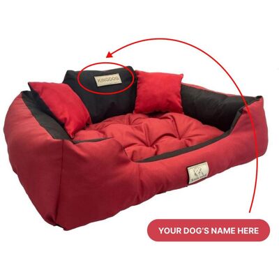 LEGOWISKA PERSONALIZACJA KINGDOG hundsäng med HUNDENS NAMN, vattentät, slitstark, SML XL XXL 3XL S - 55/45 cm venetiansk röd färg LEGOWISKA PERSONALIZACJA KINGDOG hundsäng med HUNDENS NAMN, vattentät, slitstark, SML XL XXL 3XL S - 55/45 cm venetiansk röd färg