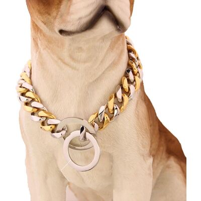 Yiran Furniture 15MM rostfritt stål hundhalsband guldkedja Lyx kubansk länk Hållbar träningskedja för stora hundar Doberman Pitbull Rottweiler 28inch (71cm) -15MM Yiran Furniture 15MM rostfritt stål hundhalsband guldkedja Lyx kubansk länk Hållbar träningskedja för stora hundar Doberman Pitbull Rottweiler 28inch (71cm) -15MM