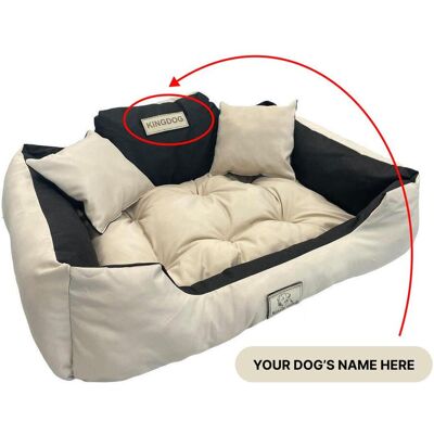 LEGOWISKA PERSONALIZACJA KINGDOG hundsäng med HUNDENS NAMN, vattentät, slitstark, SML XL XXL 3XL XXL - 130x105 cm ljus LEGOWISKA PERSONALIZACJA KINGDOG hundsäng med HUNDENS NAMN, vattentät, slitstark, SML XL XXL 3XL XXL - 130x105 cm ljus