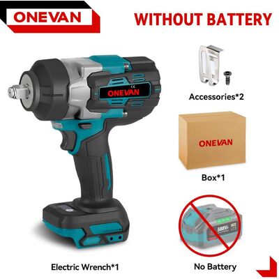 ONEVAN 2800N.M 2800W borstlös elektrisk slagnyckel 1/2 tum sladdlös slagnyckel Skruvmejselverktyg för Makita 18V batteri Without Battery ONEVAN 2800N.M 2800W borstlös elektrisk slagnyckel 1/2 tum sladdlös slagnyckel Skruvmejselverktyg för Makita 18V batteri Without Battery