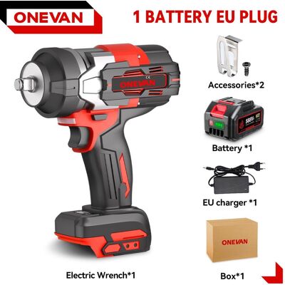 ONEVAN Borstlös 2800N.M Elektrisk Slagskruvdragare 2800W 1/2 Tum Sladdlös Momentnyckel Skruvmejsel Elverktyg För Makita 18V Batteri 1 Battery Set A ONEVAN Borstlös 2800N.M Elektrisk Slagskruvdragare 2800W 1/2 Tum Sladdlös Momentnyckel Skruvmejsel Elverktyg För Makita 18V Batteri 1 Battery Set A