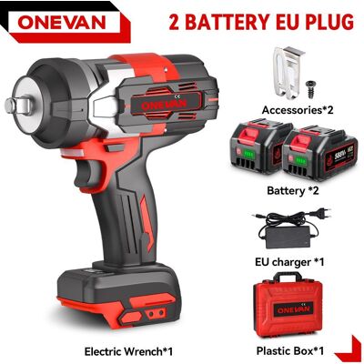 ONEVAN Borstlös 2800N.M Elektrisk Slagskruvdragare 2800W 1/2 Tum Sladdlös Momentnyckel Skruvmejsel Elverktyg För Makita 18V Batteri 2 Battery Set B ONEVAN Borstlös 2800N.M Elektrisk Slagskruvdragare 2800W 1/2 Tum Sladdlös Momentnyckel Skruvmejsel Elverktyg För Makita 18V Batteri 2 Battery Set B