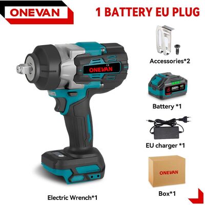 ONEVAN 2800N.M 2800W borstlös elektrisk slagnyckel 1/2 tum sladdlös slagnyckel Skruvmejselverktyg för Makita 18V batteri 1 Battery Set A ONEVAN 2800N.M 2800W borstlös elektrisk slagnyckel 1/2 tum sladdlös slagnyckel Skruvmejselverktyg för Makita 18V batteri 1 Battery Set A