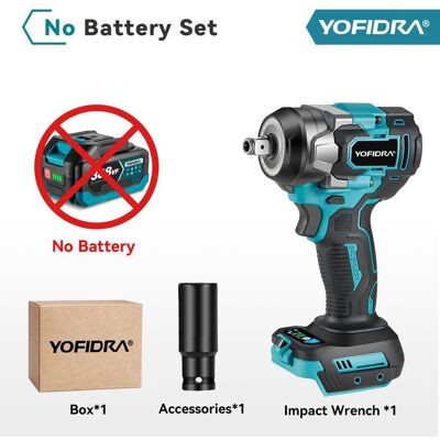 YOFIDRA Borstlös Elektrisk Slagnyckel 1/2 Sladdlös Skruvdragare Bilreparation 5 Växlar Elverktyg För 21V Batteri No Battery YOFIDRA Borstlös Elektrisk Slagnyckel 1/2 Sladdlös Skruvdragare Bilreparation 5 Växlar Elverktyg För 21V Batteri No Battery
