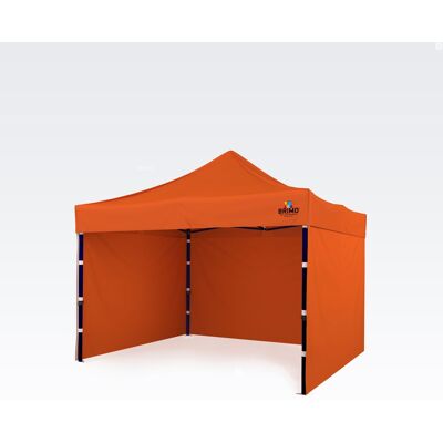 BRIMO Paviljong 3x3 M Stålram Med 3 Väggar: Arbetstält För Hantverkare - Med 3 Väggar - Orange Polyester BRIMO Paviljong 3x3 M Stålram Med 3 Väggar: Arbetstält För Hantverkare - Med 3 Väggar - Orange Polyester