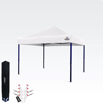 BRIMO Saxstält 3x3 M – Snabb Montering Och 100% Skydd För Fester Och Firanden - Utan 3 Väggar - Vit Polyester BRIMO Saxstält 3x3 M – Snabb Montering Och 100% Skydd För Fester Och Firanden - Utan 3 Väggar - Vit Polyester
