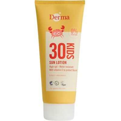 DERMA SUNKIDS Barn solkräm SPF 30 - Hypoallergen och vattentät DERMA SUNKIDS Barn solkräm SPF 30 - Hypoallergen och vattentät