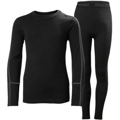 Helly Hansen Lifa Merino Midweight, Set, Junior, Svart 146 Helly Hansen Lifa Merino Midweight, Set, Junior, Svart 146
